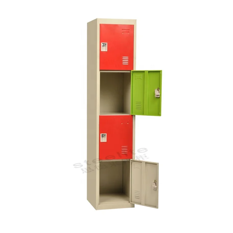 Red Slim Laptop 4 Door Iron Locker Storage Cabinets With Vents 4 Compartments Vertical Corner Airing Cupboard Closets Locker Buy Red Slim Laptop 4 Door Iron Locker Storage Cabinets With Vents 4 Compartments