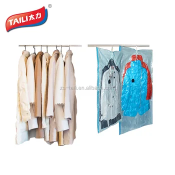Large Dress Hanging Compression Air Removed E Saver Vacuum Seal Storage Garment Bags For Coat Ziploc Clothes