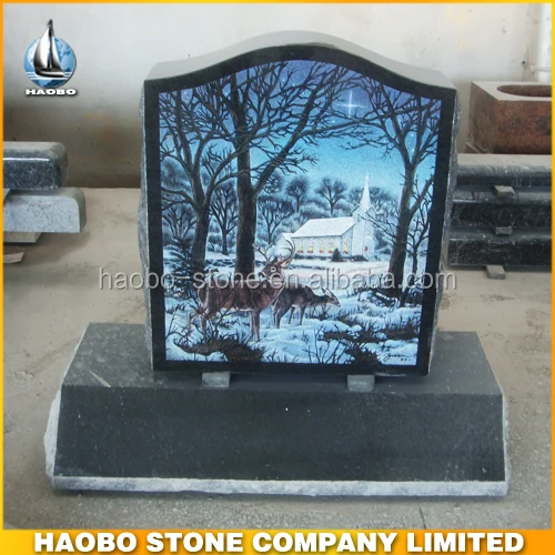 Beautiful Color Laser Etching Granite Memorial Headstones - Buy Laser ...