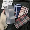 Cloth Grid Phone Cover For Apple iPhone X/ XR / XS / XS MAX / OTHER case .Cute Soft Back Cover Litchi Skin shell For samsung