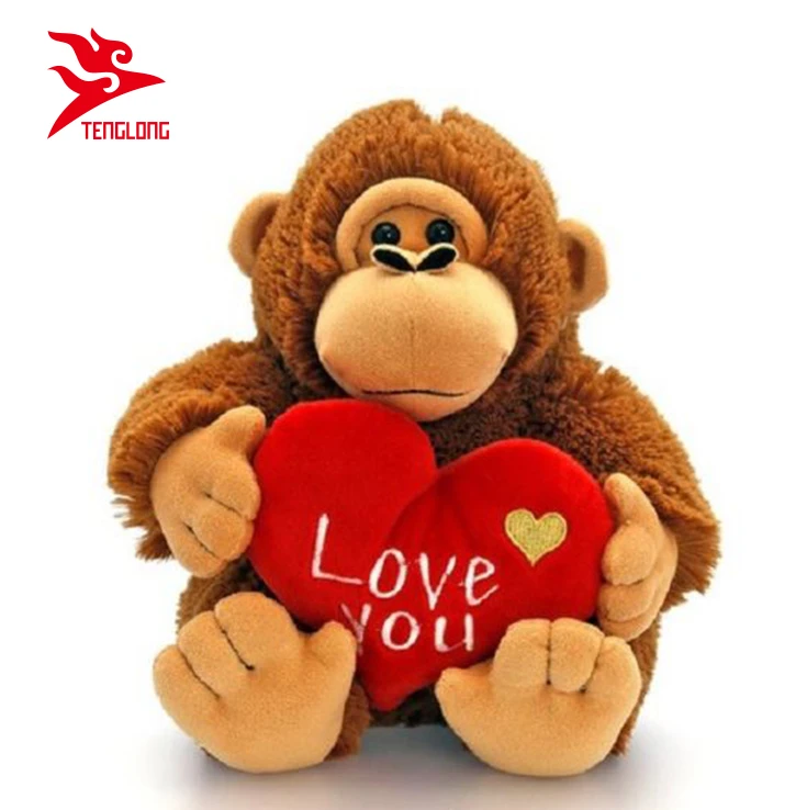 valentines day monkey plush