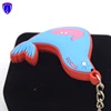 Sea lion shape Wedding Funny Couple 3d Pvc keychains Soft Rubber Souvenir Gift flashing led Keychain