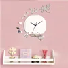 Little lovely sunboy DIY heart home decor acrylic wall clock mirror custom wall clock