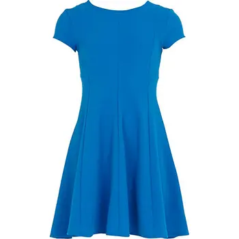 plain blue dress girl