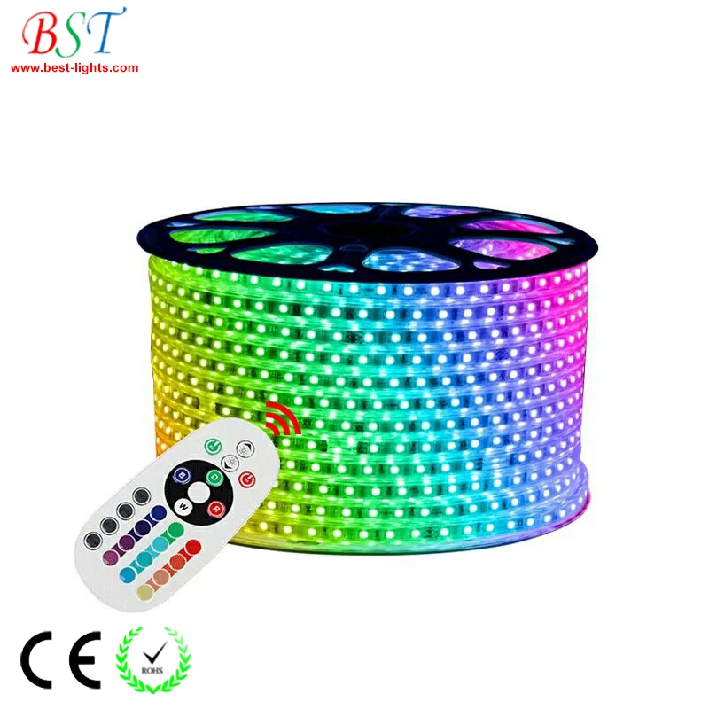 220V 110V LED Strip 5050 50m 100m IP67 Waterproof RGB Dual Color Rope lights