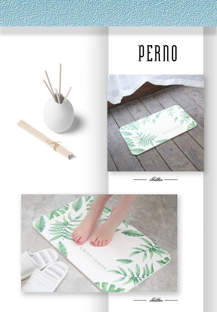 Wholesale  diatomaceous earth fast drying printed water absorbent bath mat