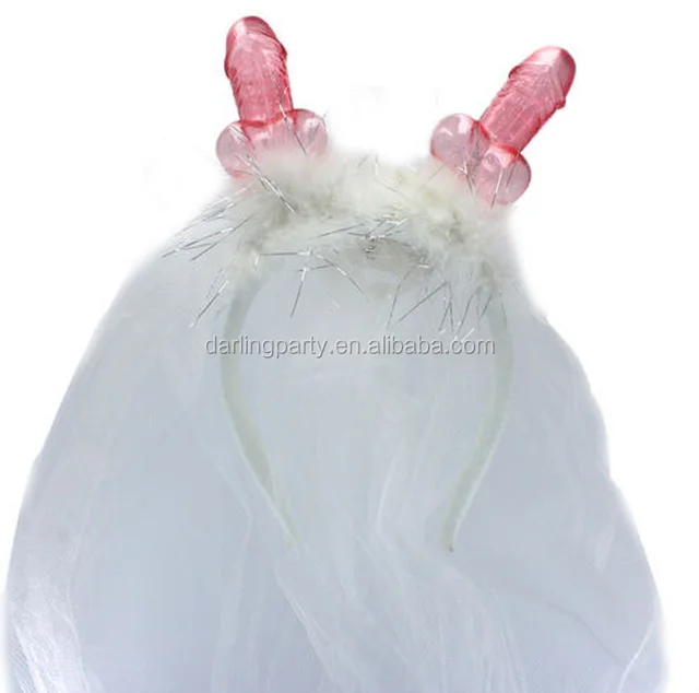Hen Night Wiggle Willy Head Bopper with Veil Headband