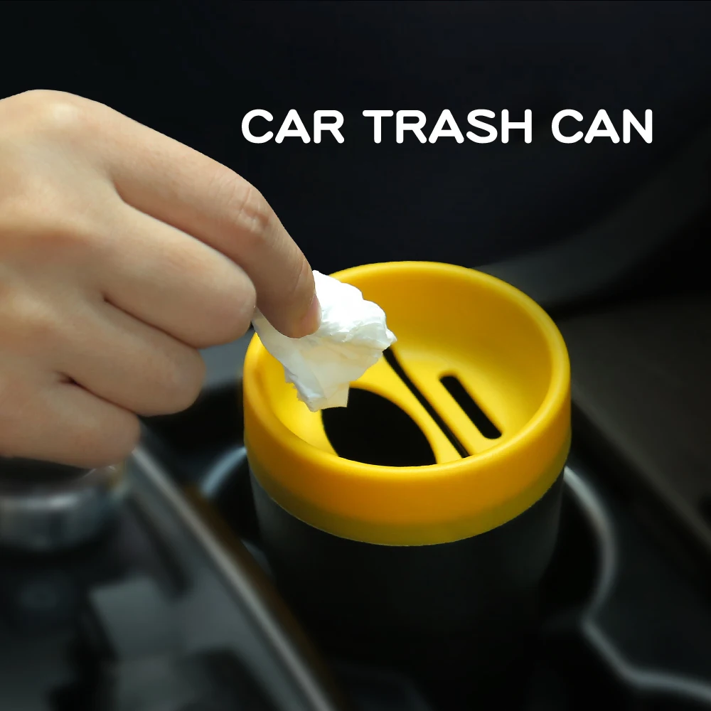 clear plastic garbage can