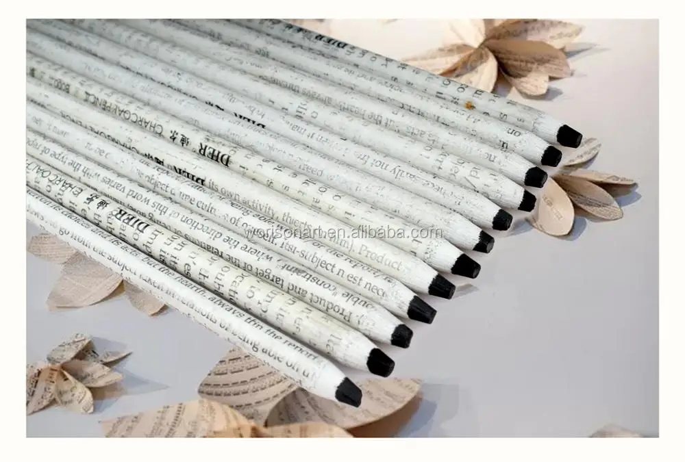 12pcs Art Supplies Paper Roll Charcoal Pencil Sketch Pencil Set Black