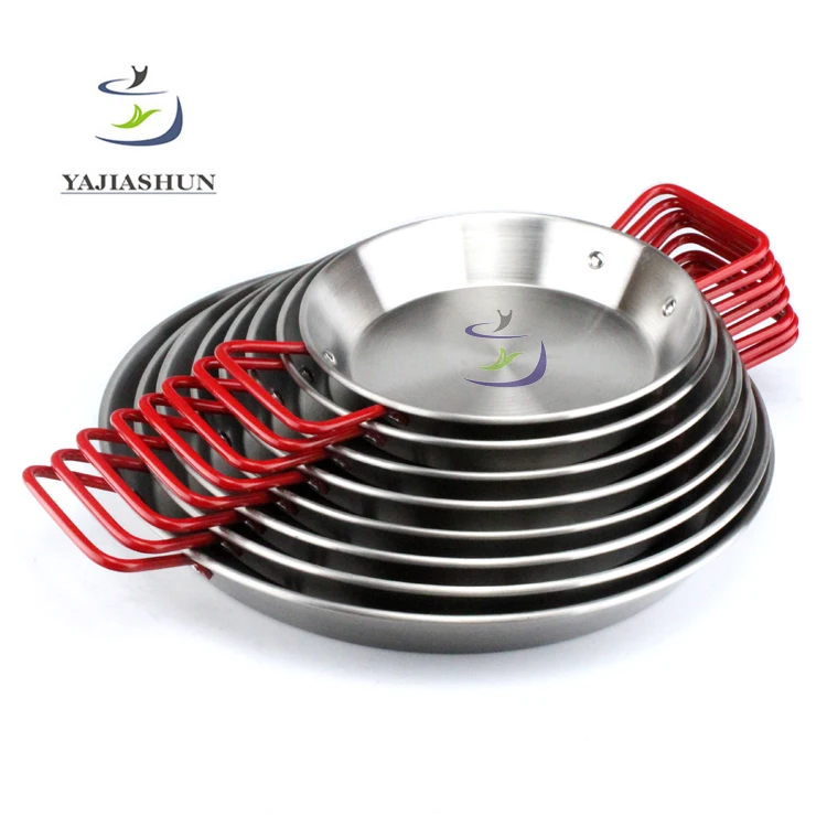 Wholesale Kitchen Appliances Stainless Steel Seafood Pan/Mini Paella Pot Frying Pan Set