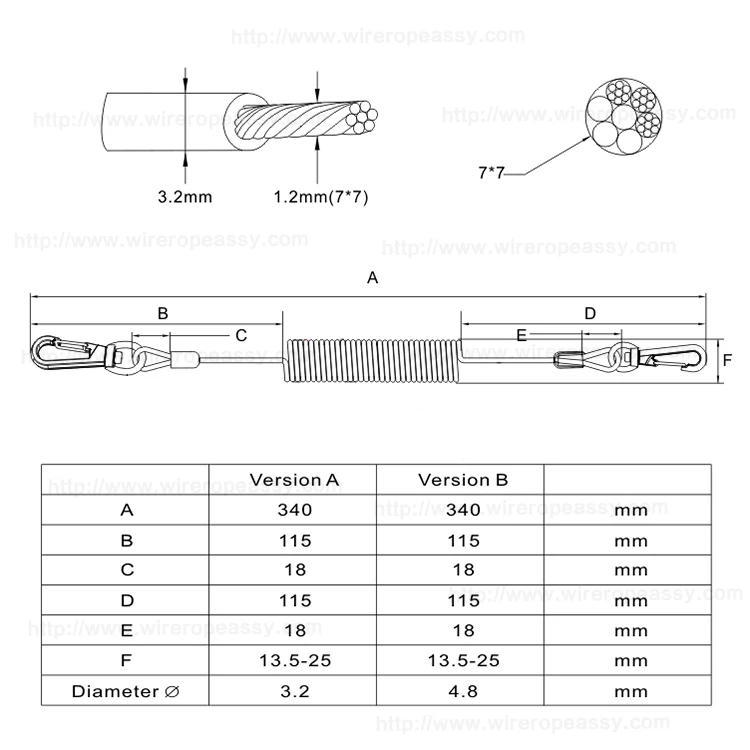 Sprial Coiled Lanyard tool lanyard for scaffold spanner