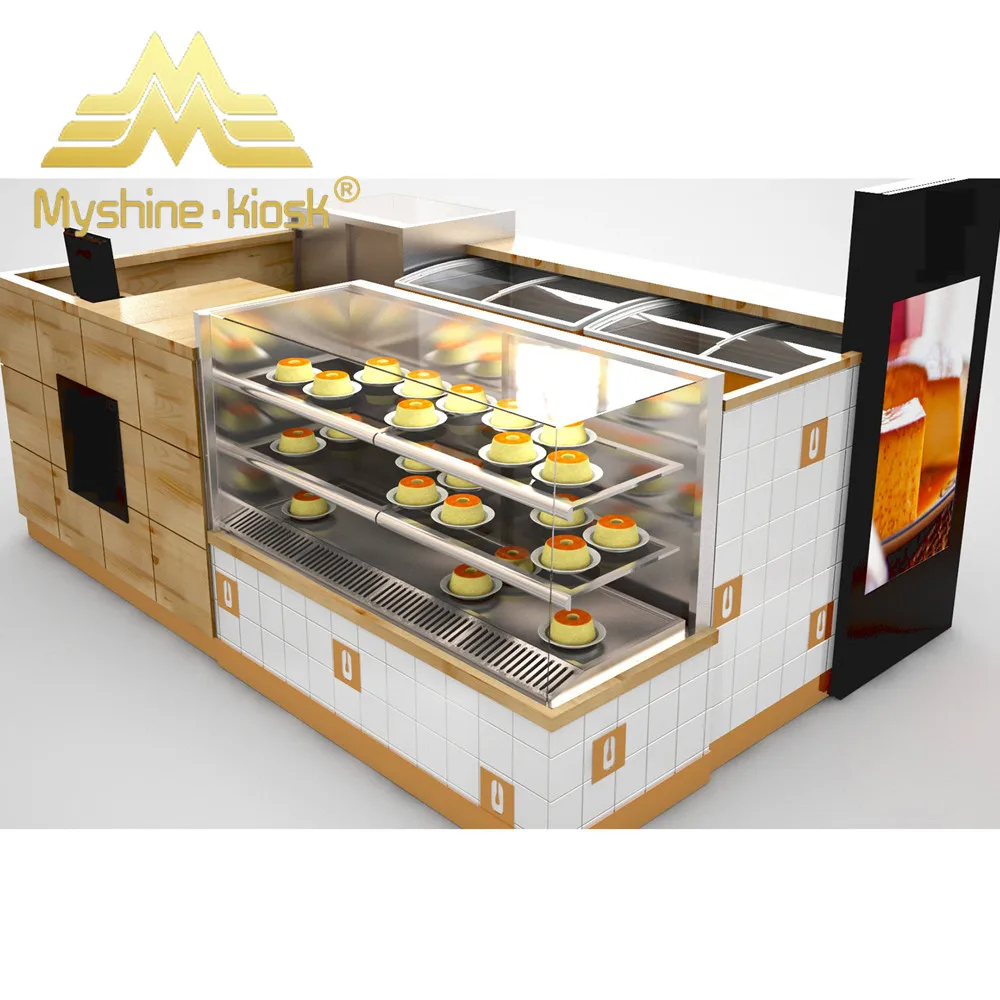 Hot Sale Wooden Showcase Dessert Food Kiosk Ice Cream Kiosk Cup Cake