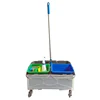 ESD Custom Heavy Duty Divided Small Plastic Double Buckets For Flat Mops Cleaning With Wheels