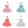 latest kids clothes one year baby party girls princess designs children lace patterns dresses with headband