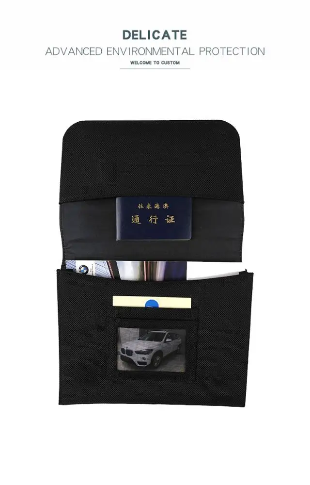 Custom Logo Vehicle Manual Organizer Protect And Collect Of Car Documents Canvas Leather Car