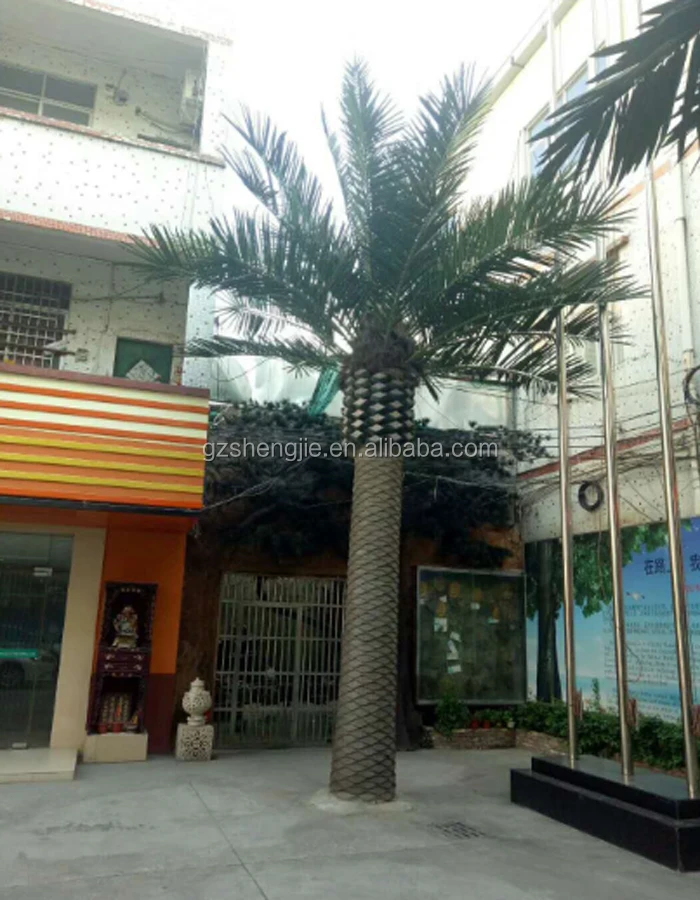 Customized Large Plastic Outdoor Palm Trees Fiberglass Silver Data Palm