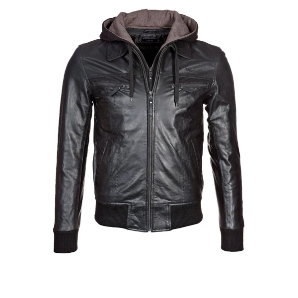 Mens Hooded Leather Jacket - Buy Mens Hooded Leather Jacket,Mens ...