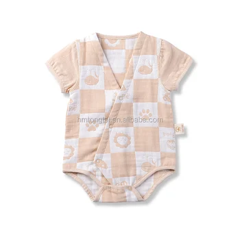 Gots Organic Cotton Baby Clothes Short Sleeve Gauze Knitted Newborn ...