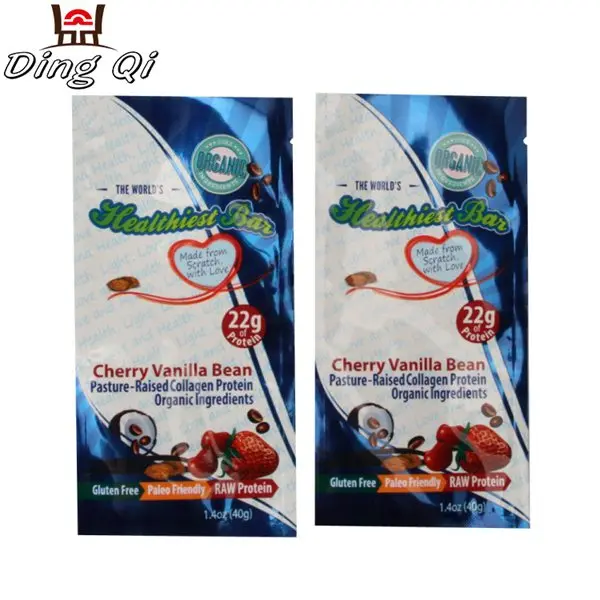Three Sides Sealed Aluminum Foil Sachet Packaging Bag with zipper