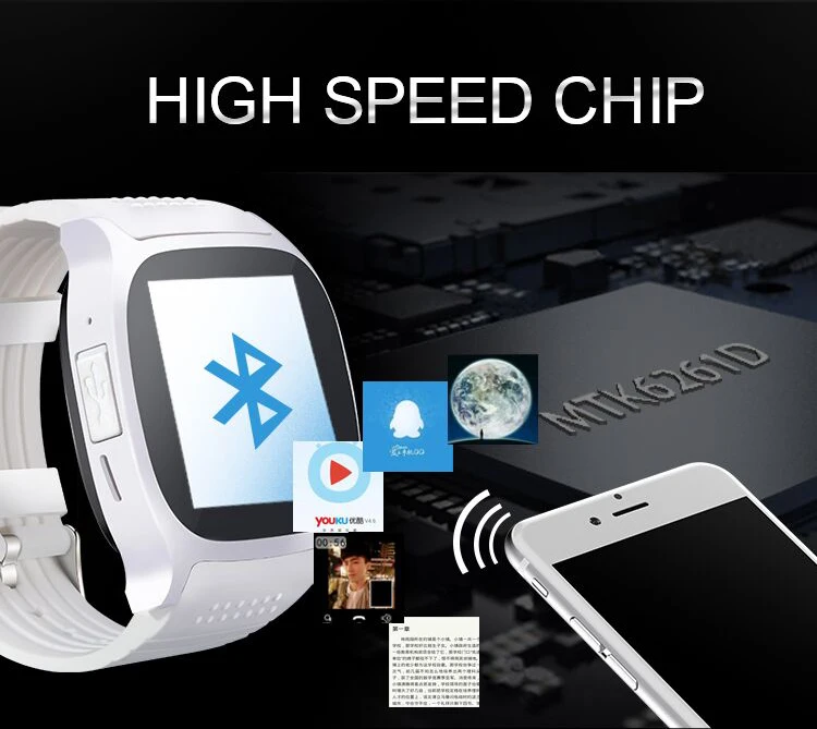 Hot Selling Smartwatch with SIM card for 2G GSM Phone Call TF Card Camera T8 Smart Watch 2018