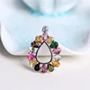 2018 New design pave setting tourmaline 925 silver pendant necklace wedding souvenirs Tourmaline