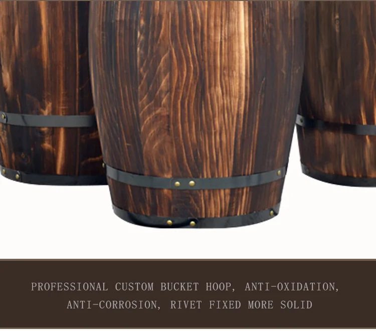 Heze Manufacturers Handmade Burnt Pine Brown Rustic Wooden Barrel Buy