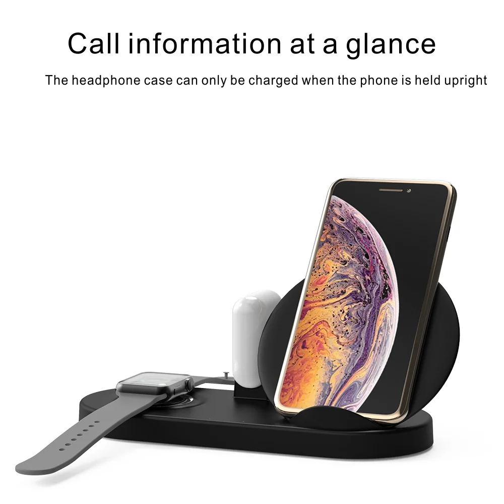 2019 New design 5 in 1 multi-function wireless charging station W7 Charging Station Dock