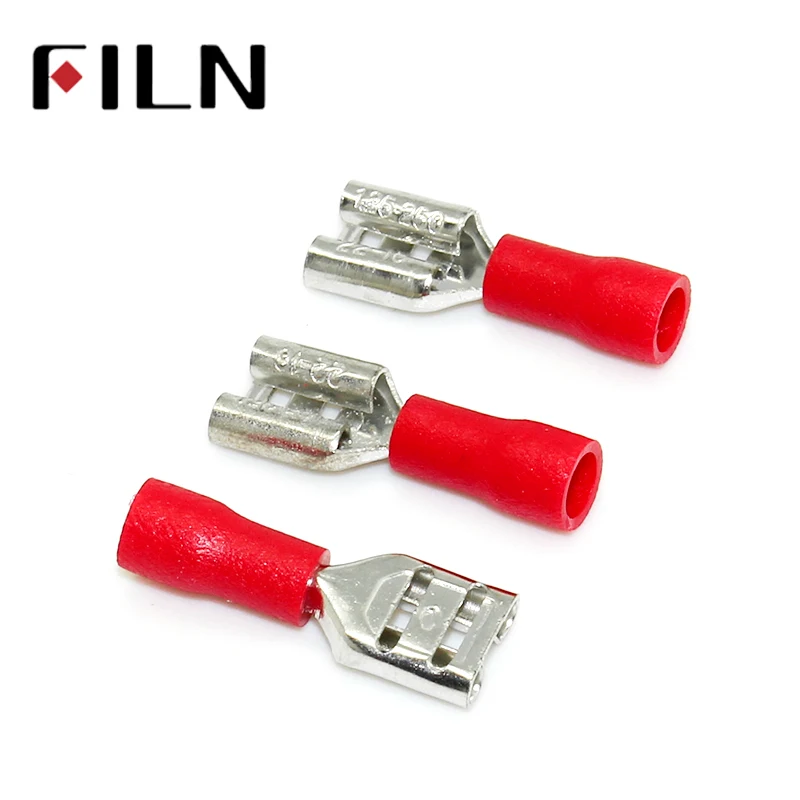 H● 100* FDFD1-250 22-16AWG Red Female Spade Connector Insulated C 