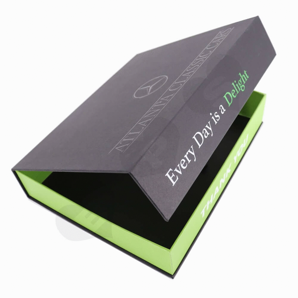 定制现货 uv 成品豪华车钥匙包装礼品盒与翻转顶部和磁性封闭