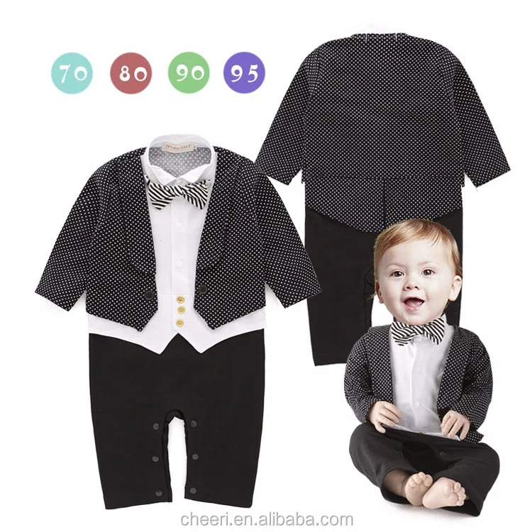 Htjjb 2017 Baby Boy Rompers Suit Gentlemen Baby Boy Formal Clothing