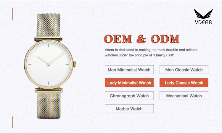 Mesh Strap Watch Minimalism Waterproof Stainless Steel Quartz Wrist Watch Women