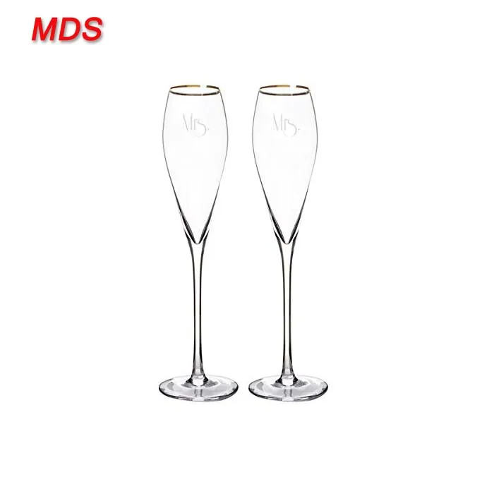 Wholesale Custom Stemware Gold Rimmed Champagne Tasting Flutes Buy