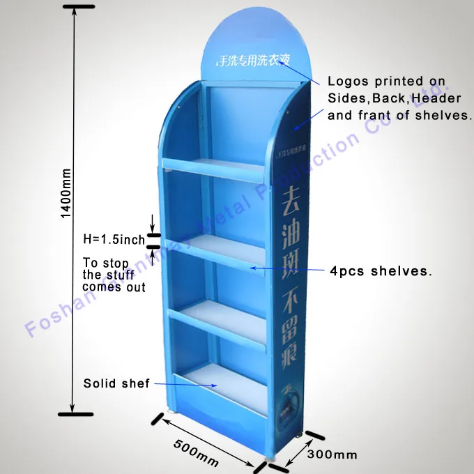 POS Wholesale 5 Shelves Flooring Product Metal Display Stand Rack