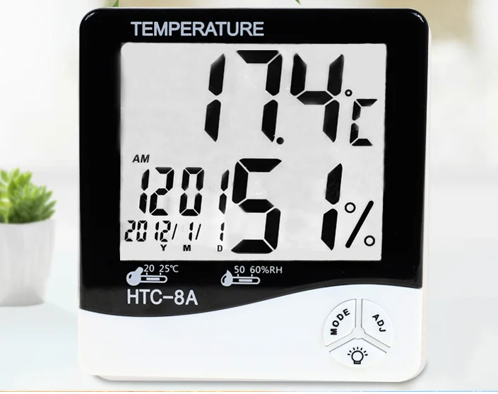 Digital Humidity And Temperature Meter With Date And Time,Clock