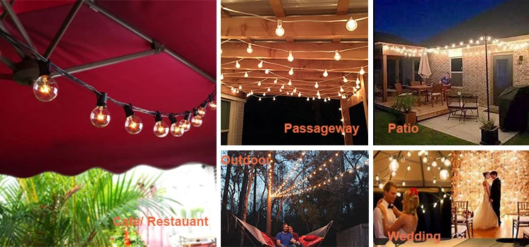 UL Heavy Duty Celebration G40 Glass Incandescent Patio String EVENT LIGHT for Sale