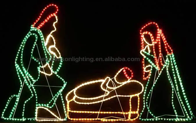 christmas rope light motif nativity scene joseph mary and christmas rope light motif nativity scene joseph mary and