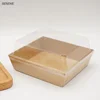Kraft Paper Recycled PVC PP Lunch Box Custumd Packaging for Western Foods Pastry