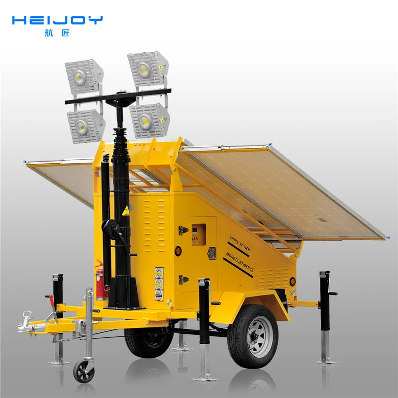 Heijoy-bst-17 Portable Solar Light Tower Mobile Trailer Portable Solar ...