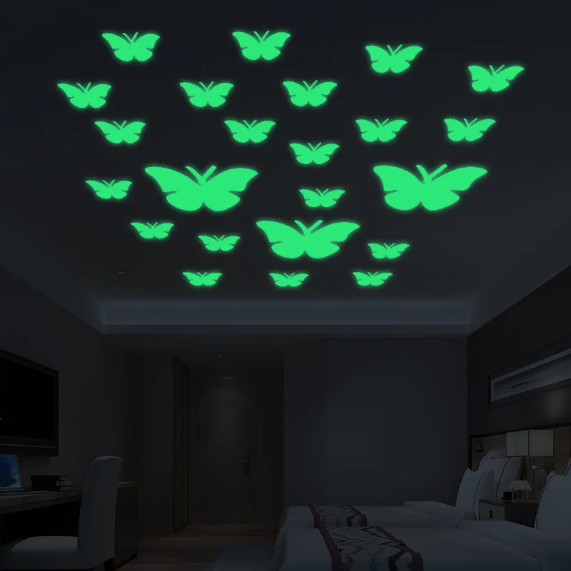 Diy Room Decor 3d Wall Stickers Glow Butterfly Shaped Wall Sticker