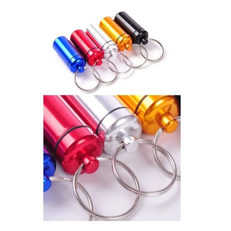 Oempromo mini metal pill holder case box keychain