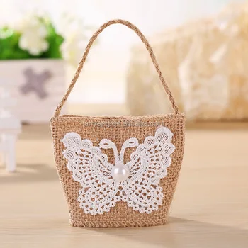 New Arrival Natural Jute Burlap Party Favor Bags With Crochet New Arrival Natural Jute Burlap Party Favor Bags With Crochet Erfly Bf 0048