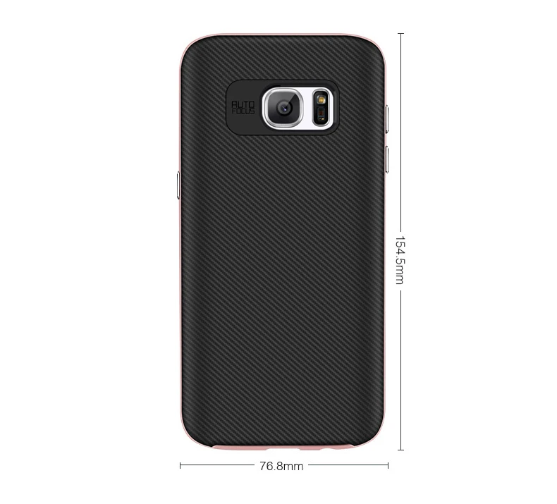 2 IN 1 Carbon Fiber TPU+PC Back Cover Case For Samsung Galaxy S7