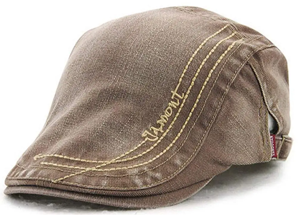 Roffatide Unisex Denim Flat Cap Newsboy Ivy Irish Hats Jean Cabbie Scally Cap Duckbill Hat