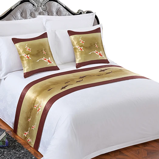 100 Polyester Decorative Hotel Bed Runner And Cushion Sets Buy Bed