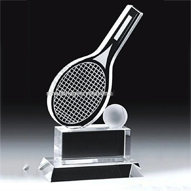 cheap price crystal tennis racket trophy factory