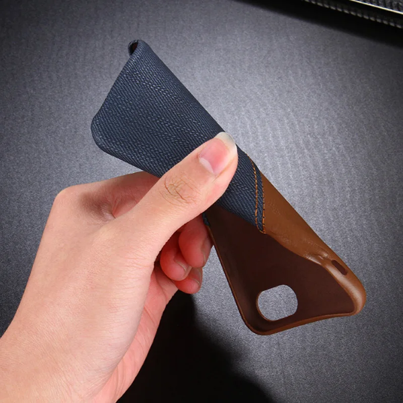 Cell phone case For iPhone 7 / 8 Colorblock Fashion cowboy leather case