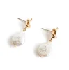 1801101908 mother of pearl freshwater natural pearl earrings baroque real pearl earrings earring