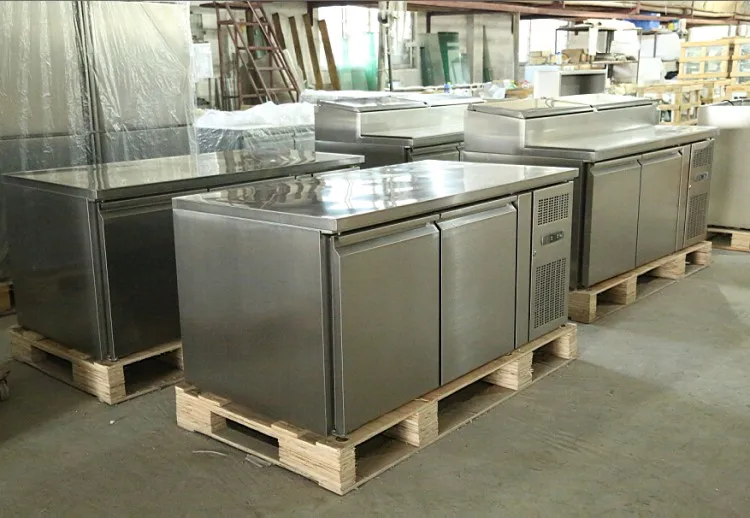 Stainless Steel Restaurant 4 Door Standing Commercial Deep Freezer For