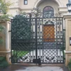 Artistic Hot Dip Galvanized Iron Works Wrought Iron Fence Scroll Flower Gate
