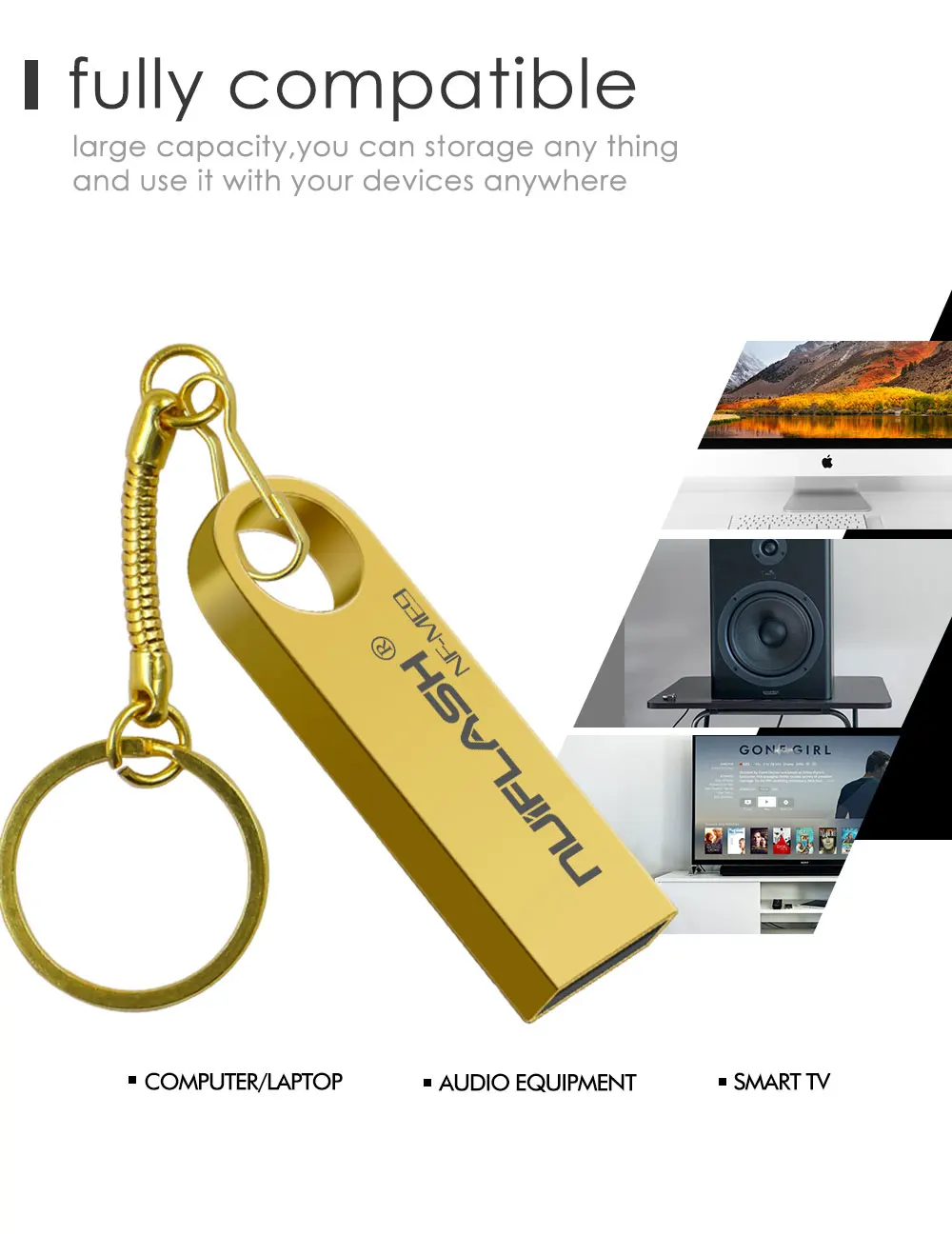 Colorful Custom Promotional Metal USB Key 16GB pendrive 32GB 64gb 4gb usb flash drives 128gb pen drive with key ring - ANKUX.COM